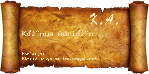 Kónya Adrián névjegykártya