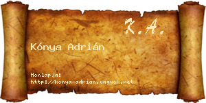 Kónya Adrián névjegykártya